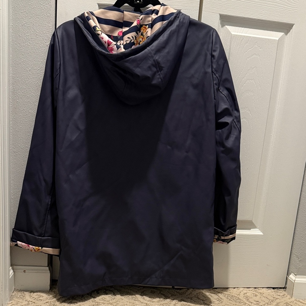 Miami Navy Raincoat with Floral Trim S - Picture 4 of 4